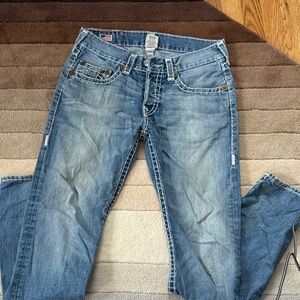 True Religion Men's Blue Straight Jeans